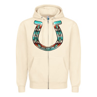 Sandshell serape turquoise horseshoe Zipper Hoodie - Jasminsmagicworld