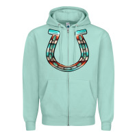 Seafoam serape turquoise horseshoe Zipper Hoodie - Jasminsmagicworld