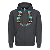 Smoke serape turquoise horseshoe Zipper Hoodie - Jasminsmagicworld