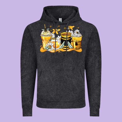 Bumble Bee Coffee Cups Vintage Hoodie Designed By Zillion Design Studio