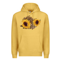 Antique Gold sunflower leopard patch Premium Hoodie - AdoDesignShop