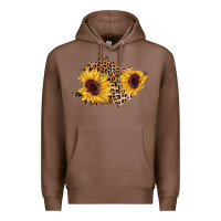 Chestnut sunflower leopard patch Premium Hoodie - AdoDesignShop