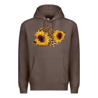 Coffee sunflower leopard patch Premium Hoodie - AdoDesignShop
