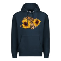 Navy sunflower leopard patch Premium Hoodie - AdoDesignShop