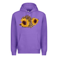 Purple sunflower leopard patch Premium Hoodie - AdoDesignShop