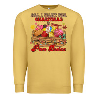 Antique Gold all i want for christmas is pan dulce Premium Sweatshirt - MaliasSmallBusiness