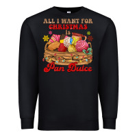 Black all i want for christmas is pan dulce Premium Sweatshirt - MaliasSmallBusiness