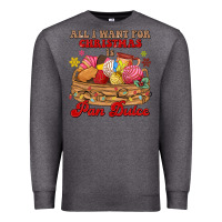 Charcoal Heather all i want for christmas is pan dulce Premium Sweatshirt - MaliasSmallBusiness