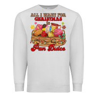 Dove Grey all i want for christmas is pan dulce Premium Sweatshirt - MaliasSmallBusiness
