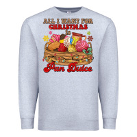 Heather Grey all i want for christmas is pan dulce Premium Sweatshirt - MaliasSmallBusiness