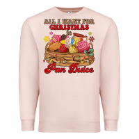 Pale Pink all i want for christmas is pan dulce Premium Sweatshirt - MaliasSmallBusiness