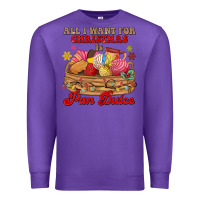 Purple all i want for christmas is pan dulce Premium Sweatshirt - MaliasSmallBusiness