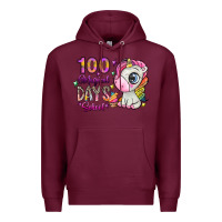 Burgundy 100 magical days school Premium Hoodie - SublimationCraftShop