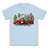 Dusty Blue rca nurse truck with cactus Classic Tee - AdoDesignShop