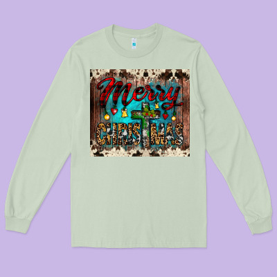 Merry Christmas Cross Tumbler Long Sleeve Tee Designed By Jahusdesignshop
