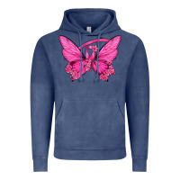 Vintage Denim Breast Cancer Butterfly Vintage Hoodie - texasbilliewilder