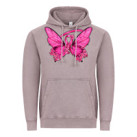 Breast Cancer Butterfly Vintage Hoodie | Teevron