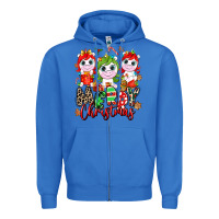 True Royal Merry Christmas unicorns Zipper Hoodie - NancyCooperArtShop
