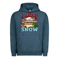 Pigment Midnight Navy Baking through the snow Urban Hoodie - NancyCooperArtShop