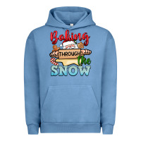 Pigment Pebble Blue Baking through the snow Urban Hoodie - NancyCooperArtShop