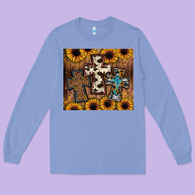 Cross Tumbler Long Sleeve Tee Designed By Jahusdesignshop