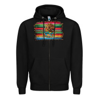 Black serape leopard mexican flag Zipper Hoodie - Jasminsmagicworld