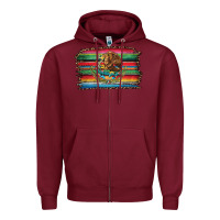 Burgundy serape leopard mexican flag Zipper Hoodie - Jasminsmagicworld