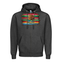 Charcoal Heather serape leopard mexican flag Zipper Hoodie - Jasminsmagicworld