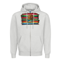 Dove Grey serape leopard mexican flag Zipper Hoodie - Jasminsmagicworld