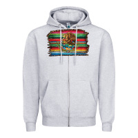 Heather Grey serape leopard mexican flag Zipper Hoodie - Jasminsmagicworld