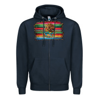 Navy serape leopard mexican flag Zipper Hoodie - Jasminsmagicworld