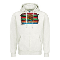 Oatmeal Heather serape leopard mexican flag Zipper Hoodie - Jasminsmagicworld