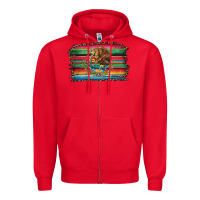 Red serape leopard mexican flag Zipper Hoodie - Jasminsmagicworld
