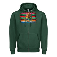 Sports Green serape leopard mexican flag Zipper Hoodie - Jasminsmagicworld