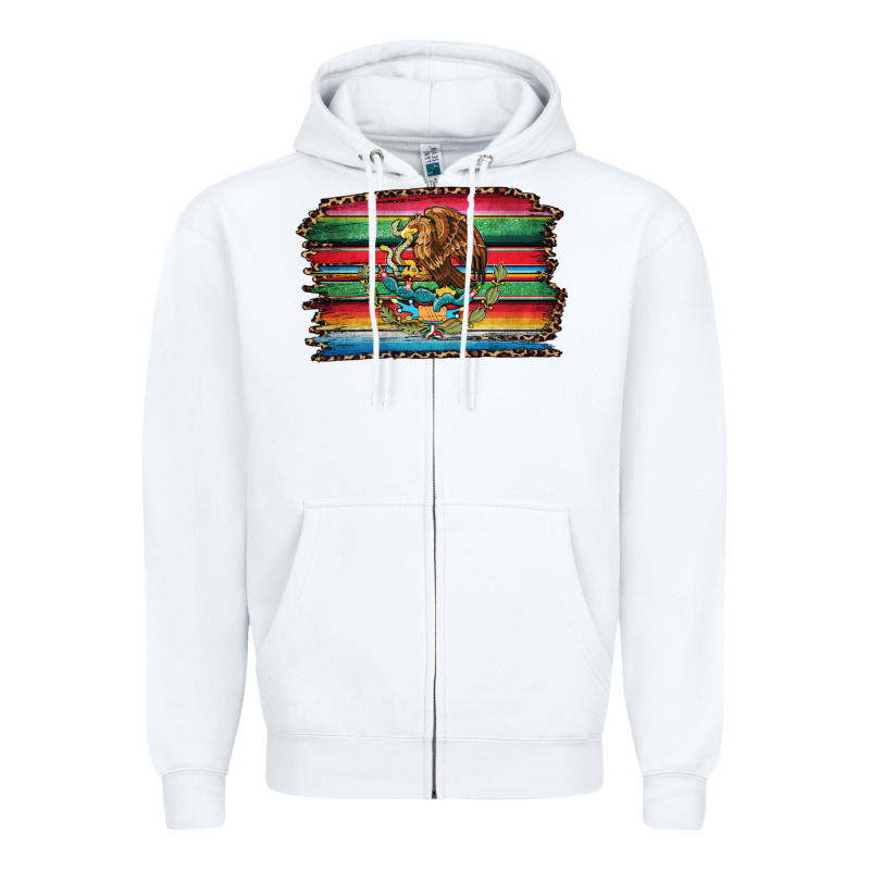 Serape Leopard Mexican Flag Zipper Hoodie by Jasminsmagicworld | Teevron