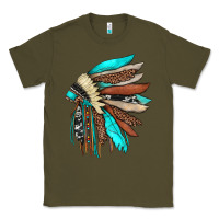 Army Green indian headdress Classic Tee - JahusDesignShop