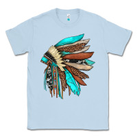 Dusty Blue indian headdress Classic Tee - JahusDesignShop