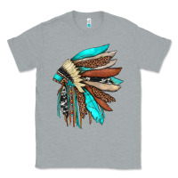 Heather Grey indian headdress Classic Tee - JahusDesignShop