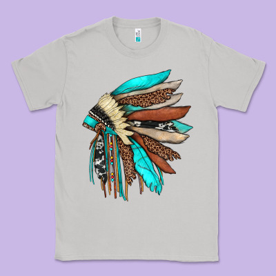 Indian Headdress Classic Tee Designed By Jahusdesignshop
