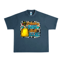 Midnight Navy whiskey bent hell bound Urban Heavy Tee - CowhideDigitalArt