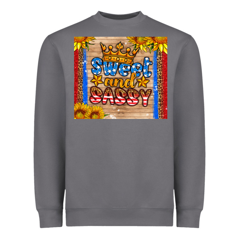 Usa Flag Sweet And Sassy Heavyweight Sweatshirt by HRA Design Shop | Teevron
