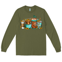 Army Green longhaired cow coffee cups Long Sleeve Tee - Jasminsmagicworld
