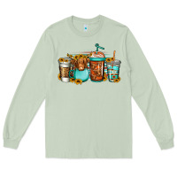 Matcha longhaired cow coffee cups Long Sleeve Tee - Jasminsmagicworld