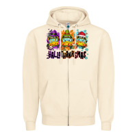 Sandshell Happy Hallothanksmas school bus Zipper Hoodie - NancyCooperArtShop