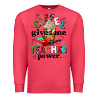 Cardinal coffee gives me teacher power Premium Sweatshirt - NancyCooperArtShop