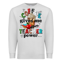 Dove Grey coffee gives me teacher power Premium Sweatshirt - NancyCooperArtShop