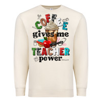Sandshell coffee gives me teacher power Premium Sweatshirt - NancyCooperArtShop