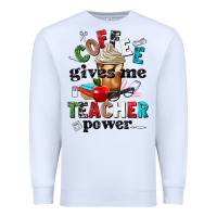 White coffee gives me teacher power Premium Sweatshirt - NancyCooperArtShop