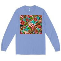 Colony Blue tropical flowers Long Sleeve Tee - Artiststas