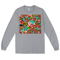 Heather Grey tropical flowers Long Sleeve Tee - Artiststas